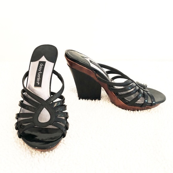 🆕 Platform strappy open toe sandals heels bla… - Picture 1 of 10